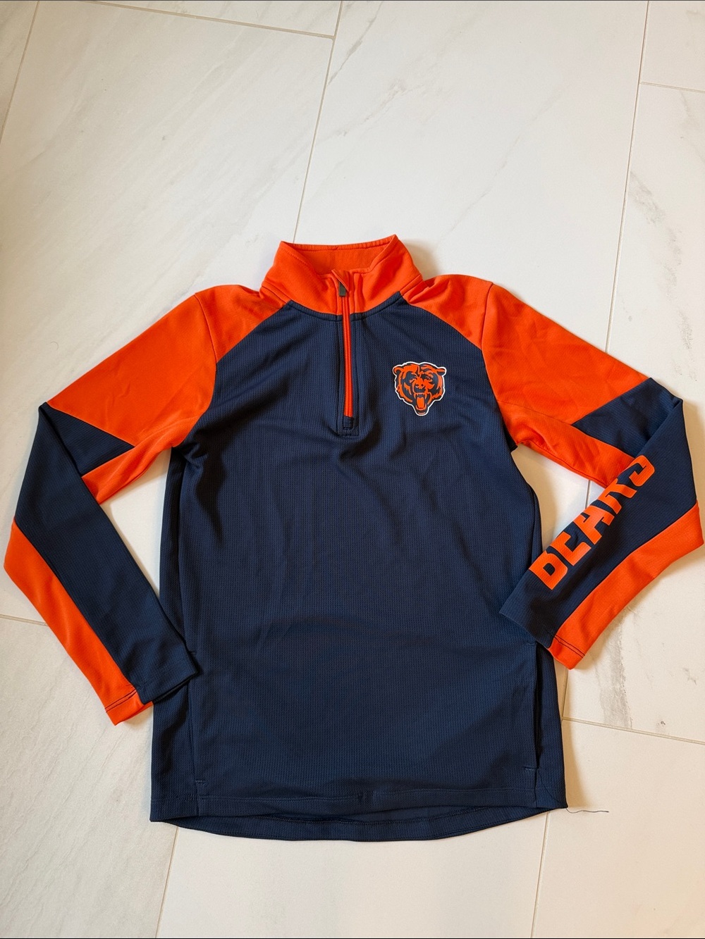 NFL Youth Navy and Orange Half‑Zip Hoodie